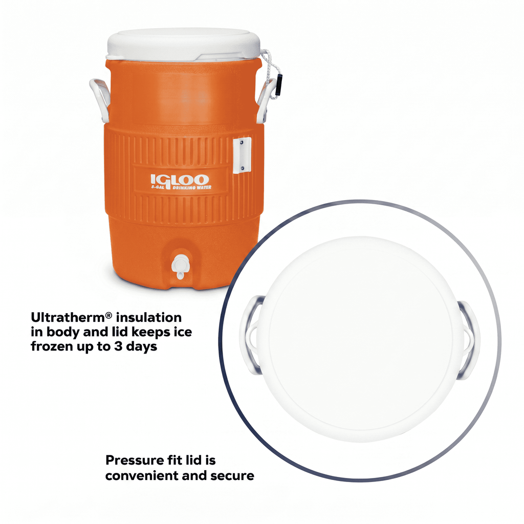 Igloo 5 Gallon Heavy-Duty Beverage Cooler, Orange