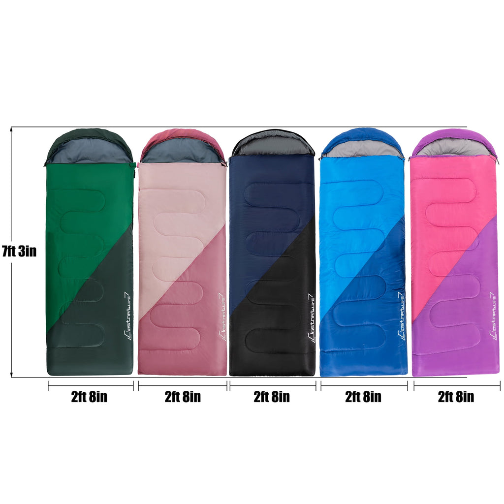 Tesleader Sleeping Bag for Adults and Kids,Backpacking Sleeping Bag for Cold Weather(Left Zipper)