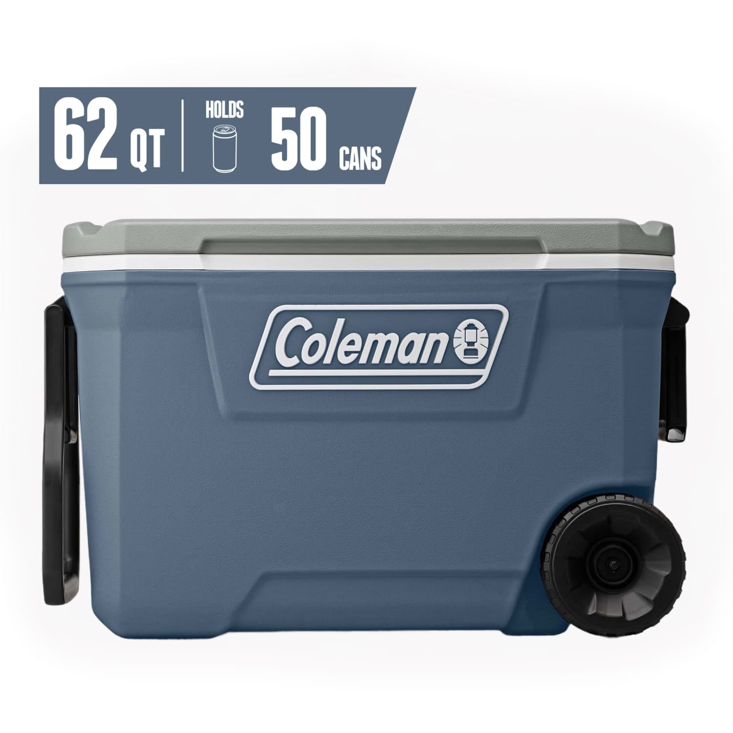 Coleman Classic 62 QT Hard-Sided Ice Chest Cooler with Wheels, Lakeside Blue