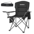 KingCamp Oversized Camping Chairs, Folding Outdoor Chair for Adults, Heavy Duty Padded Folding Lawn Chair, Support 440 lbs for Adults Black