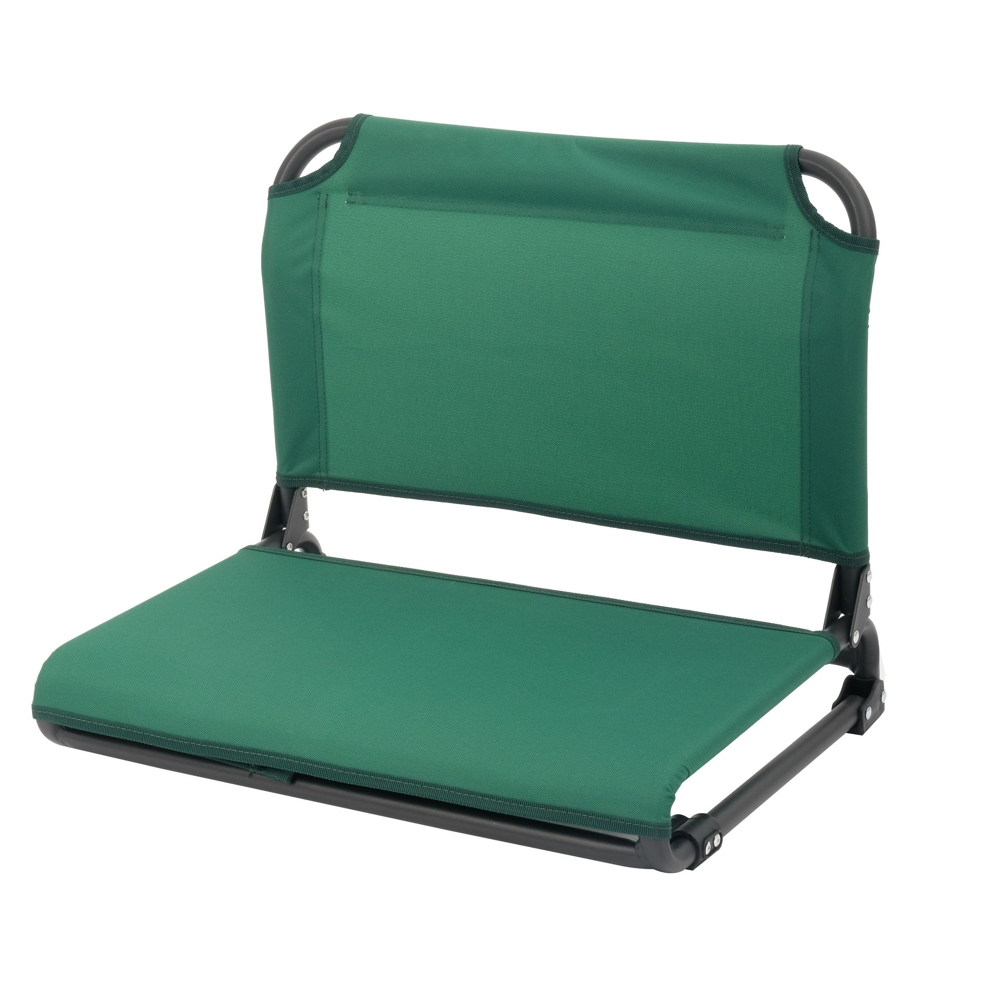 Ozark Trail Extra-Wide Dark Green Stadium Seat with Bleacher Hooks and Bungee Comfort