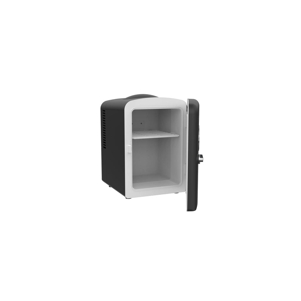 Frigidaire 6 Can Retro Mini Fridge, 4L Portable Personal Cooler – Skincare Fridge, Small Compact Refrigerator, Black